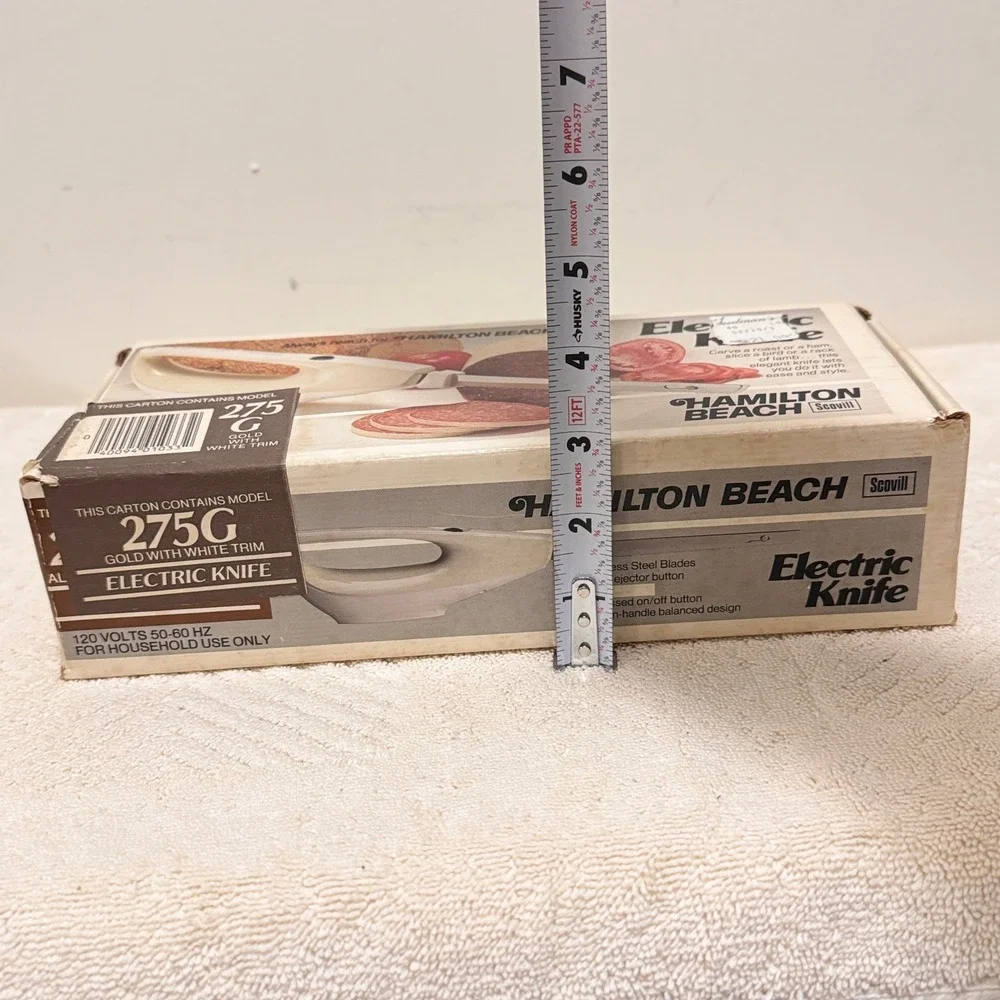 Vintage Hamilton Beach Scovill Electric Knife Model 275G Gold White Tested USA
